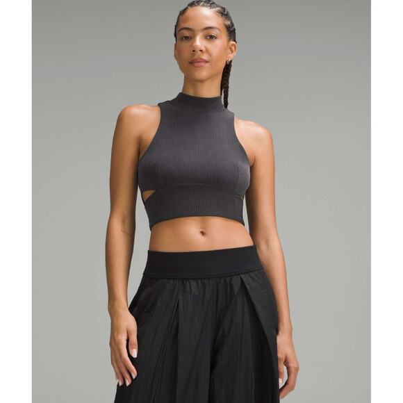 Lululemon Ribbed Softstreme Mockneck Cropped Tank Top NWT Size XL - Picture 1 of 3